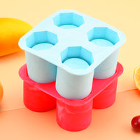 4-Cavity Silicone Cocktail Ice Cup Mold for Whiskey and Bar Drinks, Easy Release Ice Cube Tray