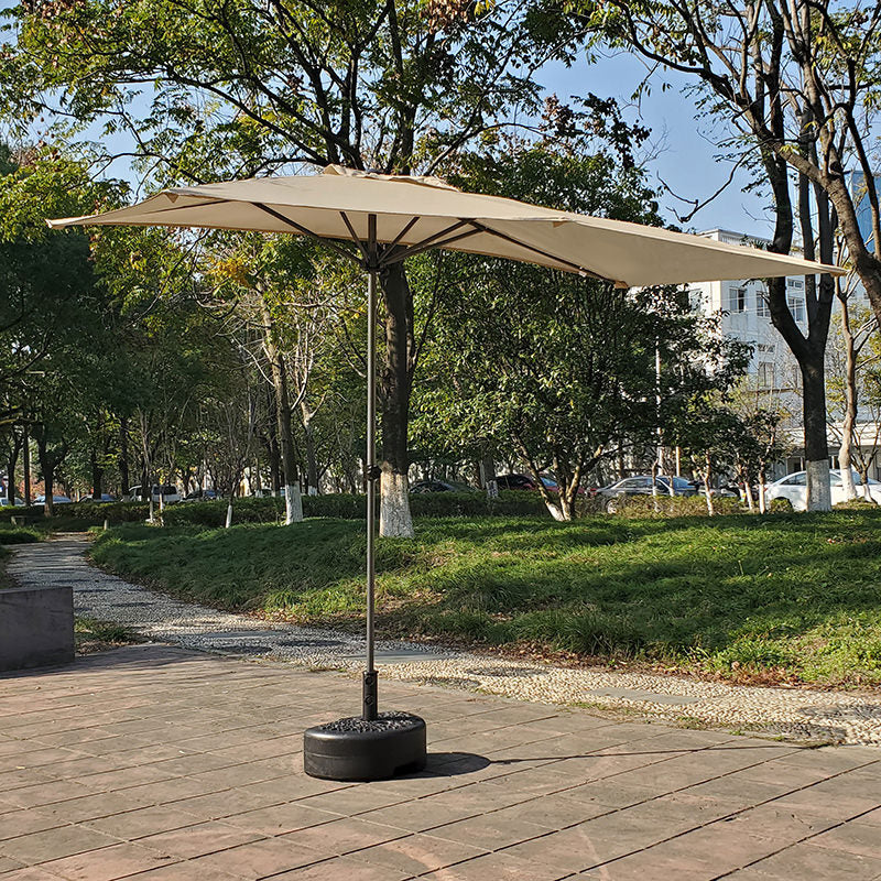 Half Patio Umbrella Outdoor Wall-Mounted Sunshade with Adjustable Height for Balcony Garden