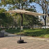 Half Patio Umbrella Outdoor Wall-Mounted Sunshade with Adjustable Height for Balcony Garden