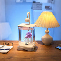 Mini Betta Fish Tank with LED Light for Desktop Office Home Living Room