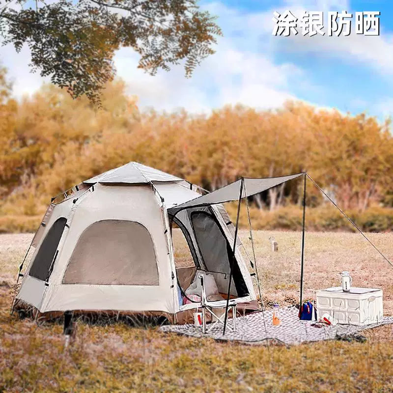 Automatic Pop-Up Hexagonal Camping Tent for Family Outdoor Leisure
