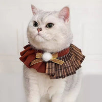 Pet Beret Hat, Collar, and Bib Set for Cats and Dogs - Christmas Edition