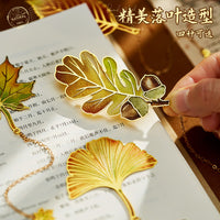 Creative Leaf Metal Bookmark, Elegant Floral Plant Design, Reading Marker Gift for Students and Friends