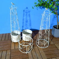 European Style Wrought Iron Climbing Plant Trellis for Potted Roses and Clematis