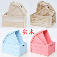 Solid Wood Storage Crate Vintage Decorative Display Box