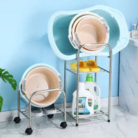 Stainless Steel Rolling Storage Rack for Bathroom and Kitchen