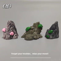 Miniature Resin Mountain Aquarium Ornament for Micro Landscape Decor
