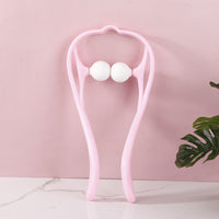 Manual Neck Massager Roller for Cervical Spine Relief, Handheld Neck Clamp Massager