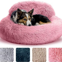 Plush Pet Bed for Cats and Small to Medium Dogs, Warm Winter Round Cushion
