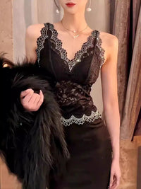 Lace Camisole with Built-in Padded Bra for Women, Stylish Backless Design, Versatile Inner or Outer Wear