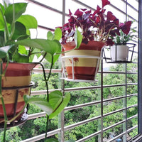 Balcony Railing Hanging Planter Basket Iron Art Flower Pot Holder for Indoor Outdoor Plants