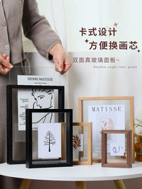 Double-Sided Transparent Glass Picture Frame for A4 Artwork and Photos