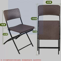 Outdoor Foldable Rattan-Style Patio Table and Chair Set for Balcony Garden