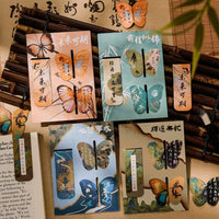 Vintage Butterfly Magnetic Bookmarks with Inspirational Sayings, 3-Pack