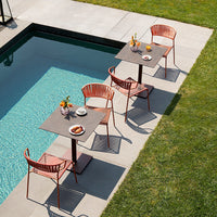 Rattan Weave Outdoor Dining Chair for Balcony Patio Garden Hotel