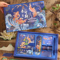 Chinese Style Gilded Notebook Gift Set with Stationery for Students