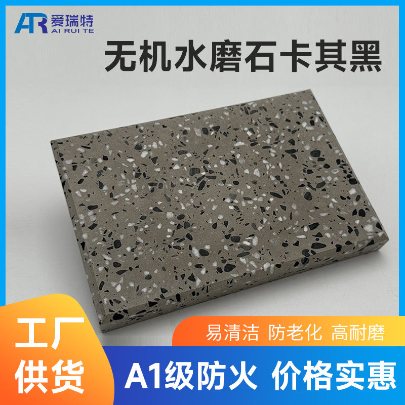 Matte Khaki Black Terrazzo Porcelain Tile for Villas and Gardens