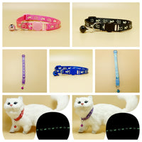 Adjustable Luminous Pet Collar with Bell and Safety Buckle for Cats and Small Dogs