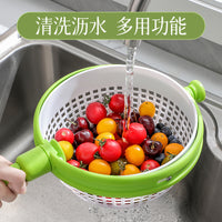 Rotary Salad Spinner and Vegetable Washer with Press Handle for Fruits and Vegetables