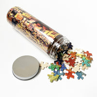 Custom Photo Jigsaw Puzzle in a Bottle, Wooden or Paper, 12-70 Pieces