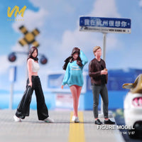 Miniature People Figures 1/24 1/43 1/64 1/87 Scale, Casual Street Scene Models with Coffee/Milk Tea