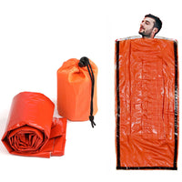 Emergency Mylar Thermal Blanket & Sleeping Bag Kit with Whistle for Camping Hiking Survival