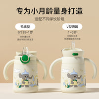 Taoqibaby Insulated Baby Sippy Cup with Straw and Duckbill Nipple for Toddlers