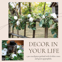 Artificial Eucalyptus Rose Camellia Garland Vine for Wedding & Party Decor