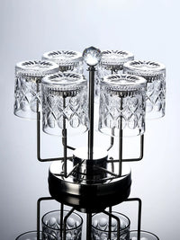 Whiskey Glass Set with Stainless Steel Ice Cubes and Tongs, Nordic Crystal Glassware for Home Bar