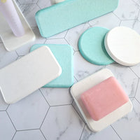Diatomaceous Earth Absorbent Mat for Countertops, Quick Dry Bathroom Sink Organizer, Soap Dish, and Cup Coaster