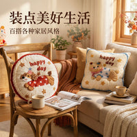 Thickened Cartoon Dog Chair Cushion Round Seat Cushion Home Pillow Student Backrest Kids Floor Mat