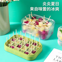 Large Capacity Ice Cube Tray with Lid and Storage Bin, Food-Grade Ice Maker Mold for Freezer, Household Ice Box