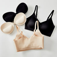 Wireless Push-Up Bra with Thickened Pads for Small Busts, Breathable and Seamless