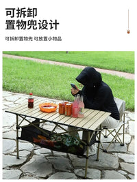 Portable Outdoor Folding Camping Picnic Table Set with Storage Bag, Carbon Steel Frame, for Patio Balcony Beach