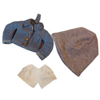ZSIGA BJD Doll Clothes Set for 20cm Dolls - Beanie, Denim Jacket, Overalls