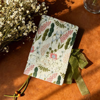 Embroidered Fabric A6 Loose-Leaf Journal with Soft Cover, Grid/Lined/Blank Pages