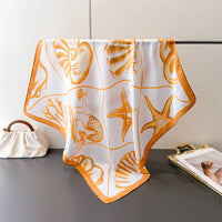 Beach Vacation Print Imitation Silk Scarf Shawl for Women