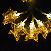 Christmas LED Photo Clip String Lights with Snowflake & Star Shapes, Battery Operated for Wall Decor