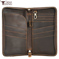 Genuine Leather RFID Passport Holder Wallet for Family Travel