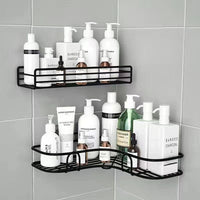 No-Drill Corner Bathroom Shelf Wall-Mounted Storage Organizer for Shower and Vanity