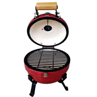 12-Inch Ceramic Portable BBQ Grill for Outdoor Tabletop Cooking