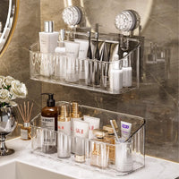 Suction Cup Bathroom Shower Caddy Wall Mounted Storage Basket for Shampoo and Toiletries