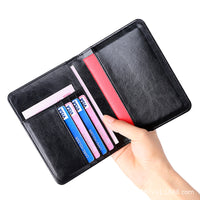 RFID Blocking Genuine Leather Long Passport Holder Wallet with Multiple Card Slots