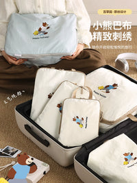 Travel Compression Packing Cubes for Clothes, Waterproof Luggage Organizer Bags for Down Jackets and Underwear