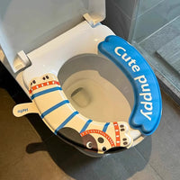 EVA Waterproof Toilet Seat Cover Sticker, Cartoon Printed, Washable, for Home Bathroom, Winter Use