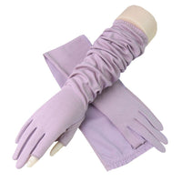 Women's Summer UV Protection Cotton Driving Gloves with Two-Finger Design