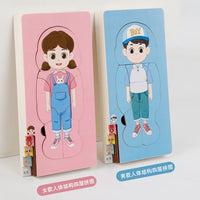 Kids Montessori Wooden Human Anatomy Puzzle Toy for Early Education