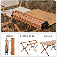 Portable Aluminum Alloy Roll-Up Camping Table and Chair Set for Outdoor Activities