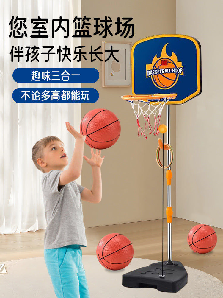 Kids Adjustable Basketball Hoop Stand Indoor Outdoor Portable Wall-Mounted Training Set for Boys