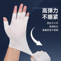 Ultra-Thin Cotton Fingerless Gloves for Women - Breathable Sun Protection for Outdoor Sports & Cycling